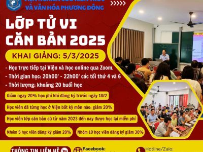 KHÓA HỌC TỬ VI CĂN BẢN K0325